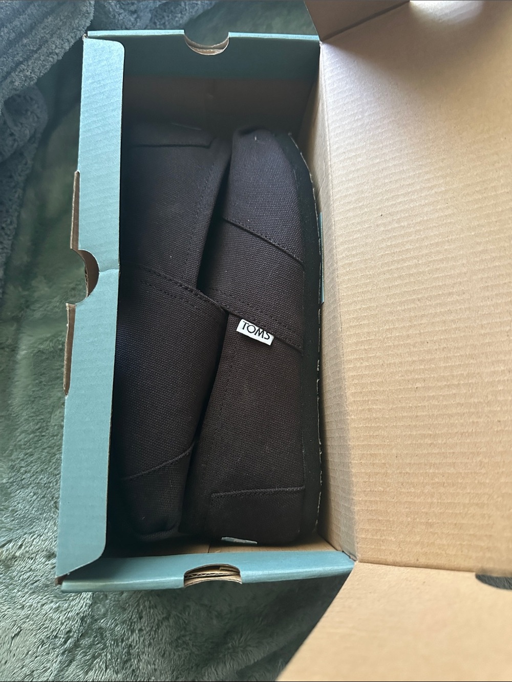 Toms Black Canvas Slip-On Shoes